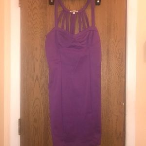 Purple Backless Cocktail Dress
